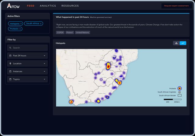 Geospatial Maps Show Frequency & Intensity of Events